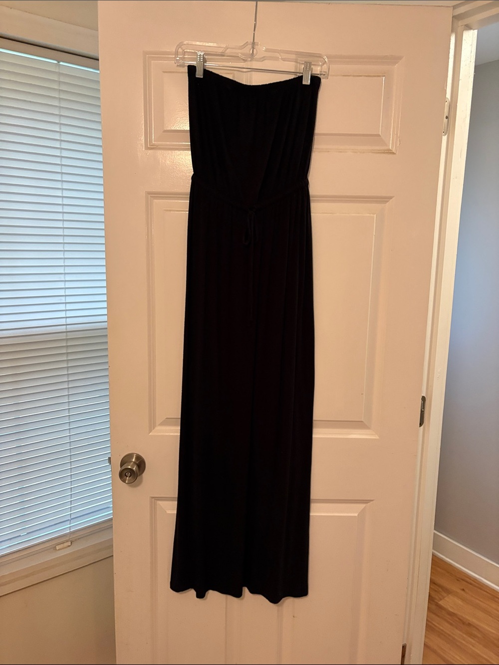Old Navy Strapless Black Maxi Dress with Waist Tie
